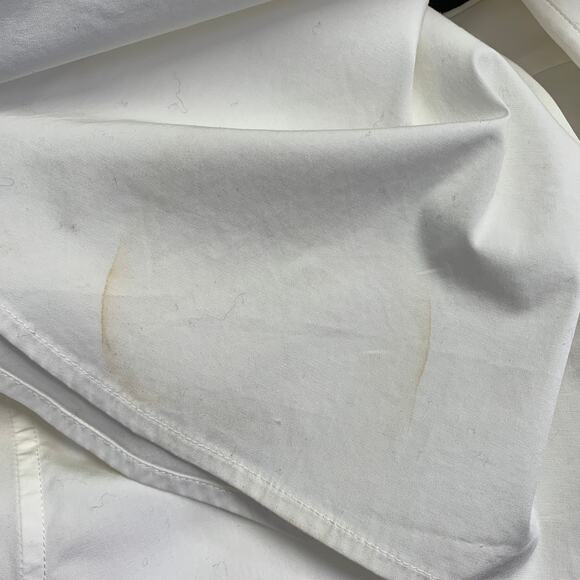 JARBO Size S White Cotton Blend Hidden Buttons 3/4 Sleeves Shirt Dress - Picture 6 of 8